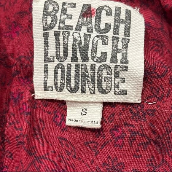 Beach Lunch Lounge Maroon And Navy Floral Boho Peasant Top Size Small - Picture 8 of 9
